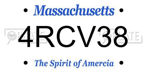 4RCV38 Massachusetts License Plate