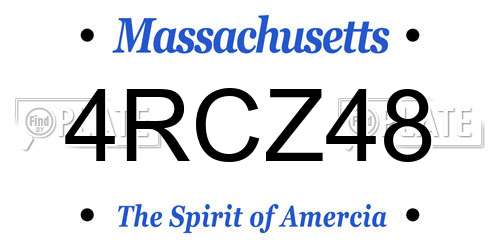 4RCZ48 Massachusetts License Plate