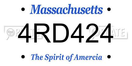 4RD424 Massachusetts License Plate