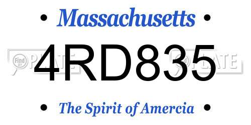 4RD835 Massachusetts License Plate