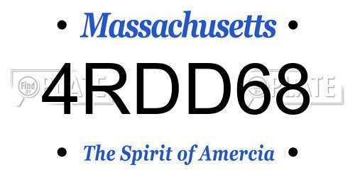 4RDD68 Massachusetts License Plate