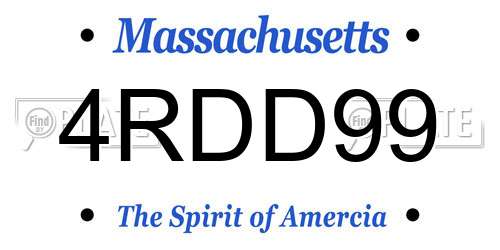 4RDD99 Massachusetts License Plate