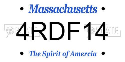 4RDF14 Massachusetts License Plate
