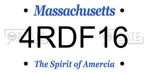 4RDF16 Massachusetts License Plate