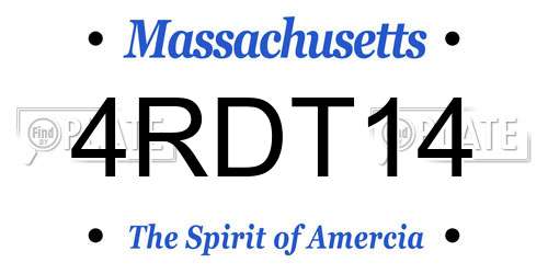 4RDT14 Massachusetts License Plate