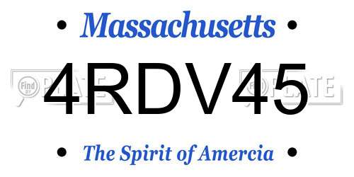 4RDV45 Massachusetts License Plate