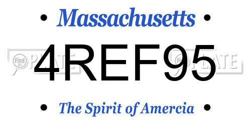 4REF95 Massachusetts License Plate