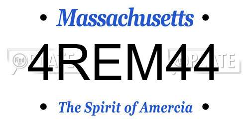 4REM44 Massachusetts License Plate