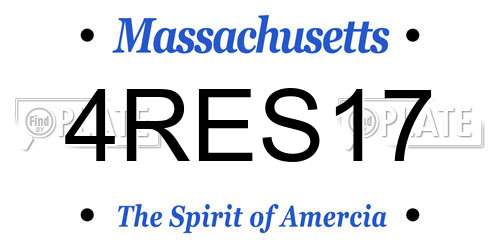4RES17 Massachusetts License Plate