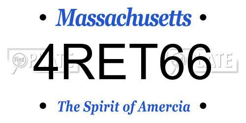 4RET66 Massachusetts License Plate
