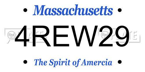 4REW29 Massachusetts License Plate