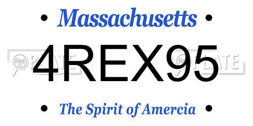 4REX95 Massachusetts License Plate
