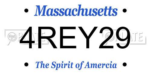 4REY29 Massachusetts License Plate