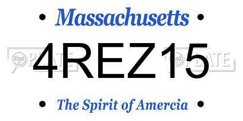4REZ15 Massachusetts License Plate