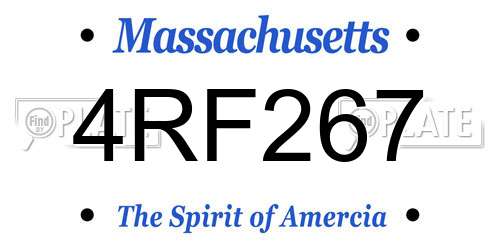 4RF267 Massachusetts License Plate