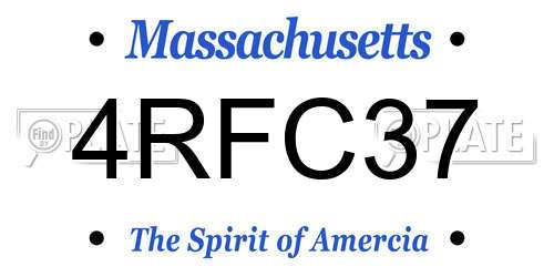 4RFC37 Massachusetts License Plate