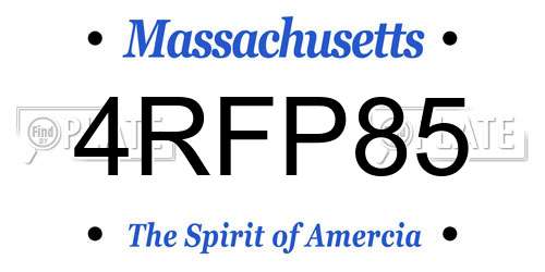 4RFP85 Massachusetts License Plate