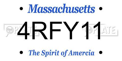 4RFY11 Massachusetts License Plate
