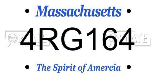4RG164 Massachusetts License Plate