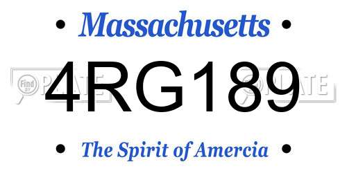 4RG189 Massachusetts License Plate