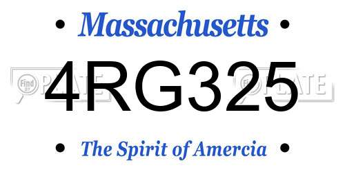 4RG325 Massachusetts License Plate