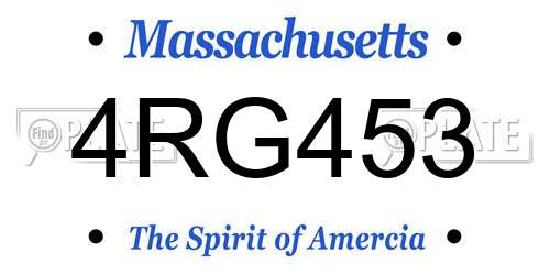 4RG453 Massachusetts License Plate