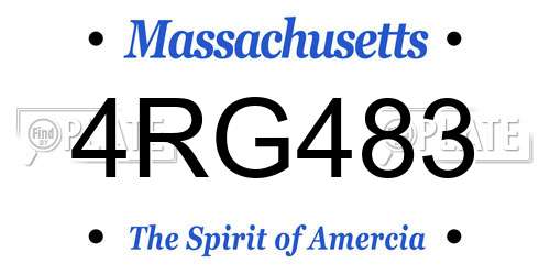 4RG483 Massachusetts License Plate