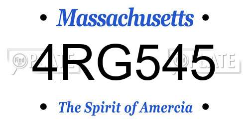 4RG545 Massachusetts License Plate
