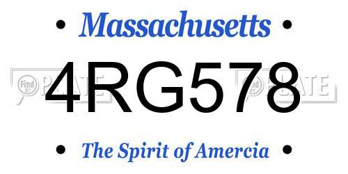4RG578 Massachusetts License Plate