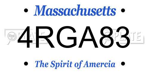 4RGA83 Massachusetts License Plate