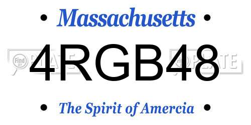 4RGB48 Massachusetts License Plate