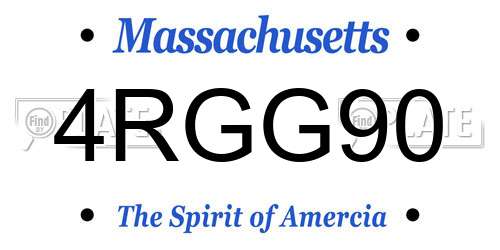 4RGG90 Massachusetts License Plate