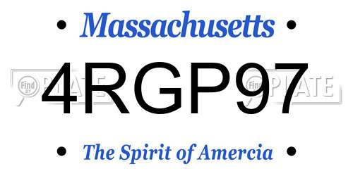 4RGP97 Massachusetts License Plate
