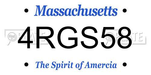 4RGS58 Massachusetts License Plate