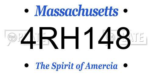 4RH148 Massachusetts License Plate