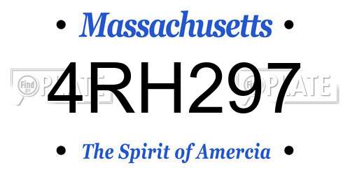 4RH297 Massachusetts License Plate
