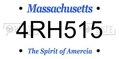 4RH515 Massachusetts License Plate