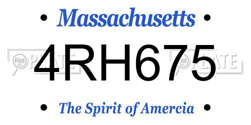 4RH675 Massachusetts License Plate