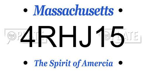 4RHJ15 Massachusetts License Plate