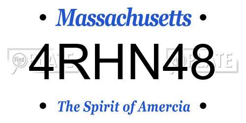 4RHN48 Massachusetts License Plate