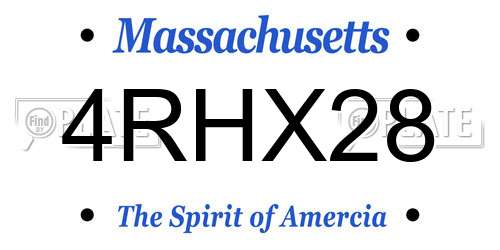 4RHX28 Massachusetts License Plate