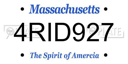4RID927 Massachusetts License Plate