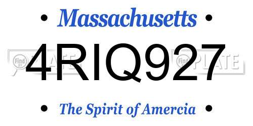 4RIQ927 Massachusetts License Plate