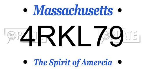 4RKL79 Massachusetts License Plate