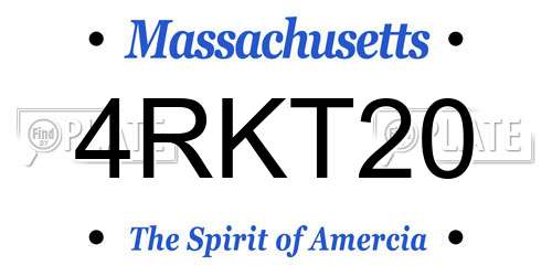 4RKT20 Massachusetts License Plate