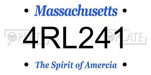 4RL241 Massachusetts License Plate