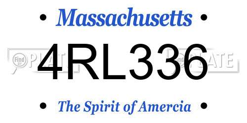 4RL336 Massachusetts License Plate