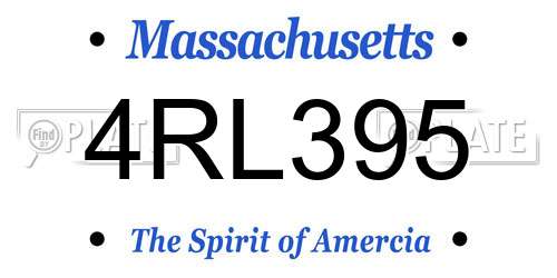 4RL395 Massachusetts License Plate