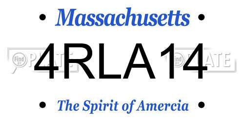 4RLA14 Massachusetts License Plate