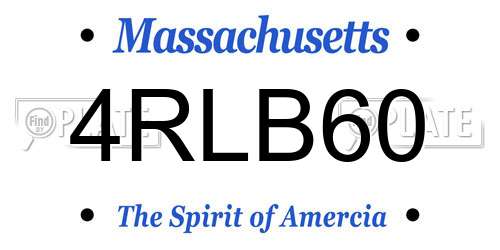 4RLB60 Massachusetts License Plate